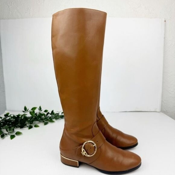 Tory Burch Sofia Riding Boot Hi Veg in Festival Brown Size 7 - Picture 1 of 10